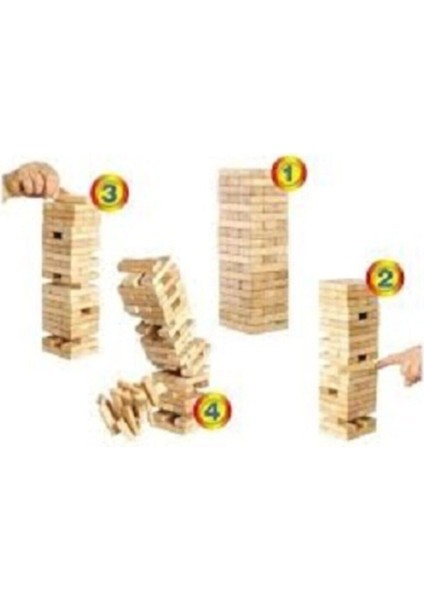 Büyük Ahşap Jenga Seti, Eğlence ve Strateji Oyunu, Beyaz Renk modelleri