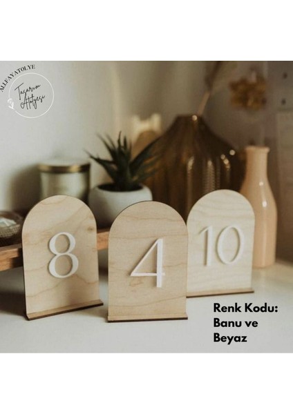 Renkli Ahşap Masa Numarası 1-10, Otel, Düğün, Restoran ve Işletmeler Için