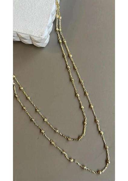 Ieg Dorika Ikili Zincir Kolye - Altın