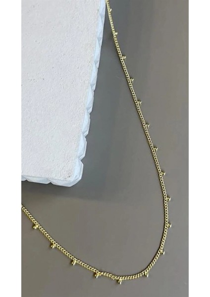 Ieg Boncuklu Zincir Kolye - Altın