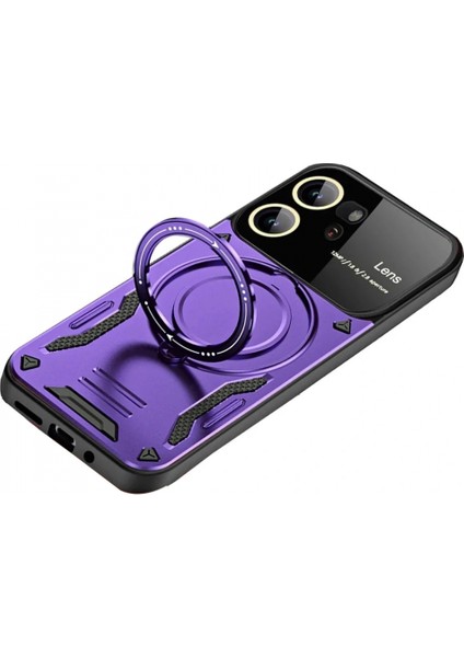 Vivo Y16 Kılıf Joy Lens Standlı Kapak - Mor modelleri