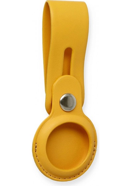 Ieg Airtag Askılı Deri Kılıf - Sarı