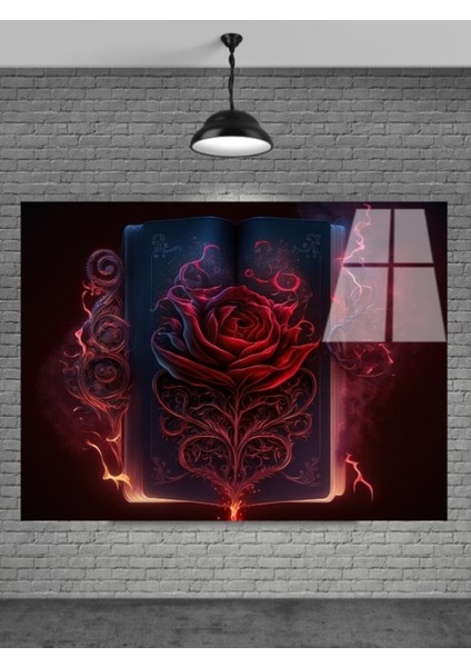 3 Boyotulu Gül Cam Tablo