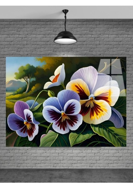 Sevilen Çiçekler Cam Tablosu