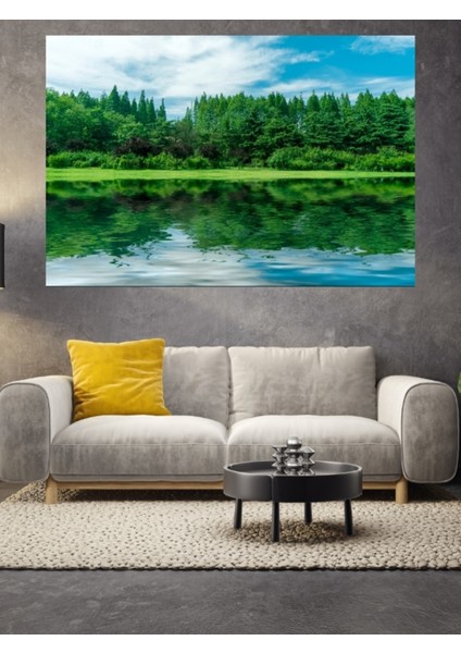 Göl ve Orman Manzarası Cam Tablo fiyatları