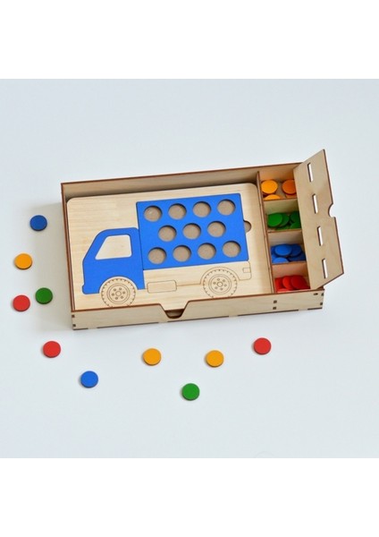 Renkli Ahşap Kamyon Modeli Eğitici Oyunu, Çocuklar Için Renk Keşfi Seti fiyatları
