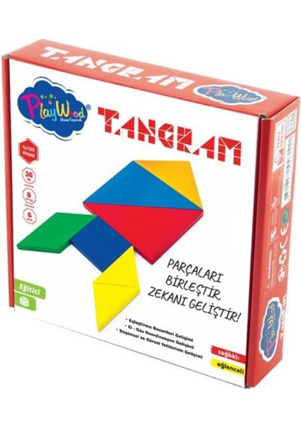 Turuncu Ahşap Tangram Oyunu, Eğlenceli ve Öğretici Zeka Geliştirici Takım fırsatları