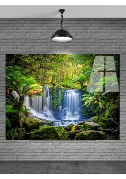 Doğa ve Orman Şelale Cam Tablo
