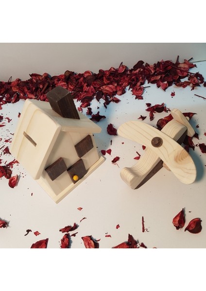 Ahşap Bebek Uçak ve Kumbara Seti, Dekoratif ve Eğitici Çocuk Oyunu modelleri