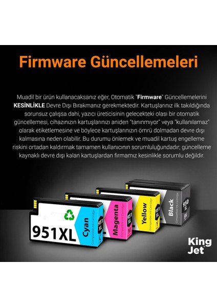 Hp Officejet Pro 251 Uyumlu Yüksek Kapasiteli 4 Renk (Takım) Çipli Muadil Kartuş | 950XL indirimleri