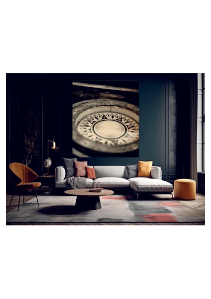 Muhteşem Eski Pusula Temperli Cam Üzerine Tablo Sevgilinize Yılbaşı Hediye fiyatları