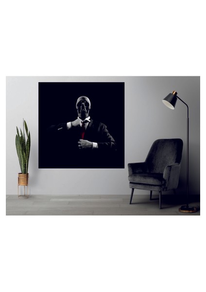 Takım Elbiseli Kuru Kafa Tablosu Temperli Cam Üzerine Sevgilinize Yılbaşı Hediye fiyatları