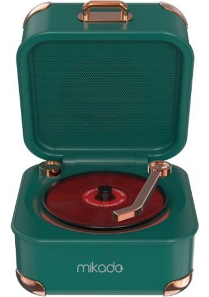 MD-62BT 5W 1200MAH Yeşil Tf Kart + Bluetooth Destekli Klasik Retro Müzik Kutusu