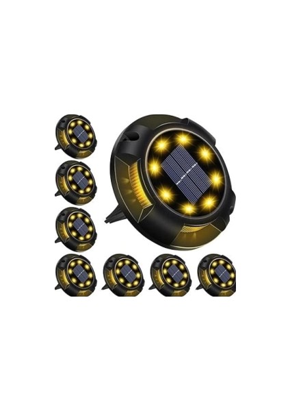 4'lü Solar Panelli Kazıklı Zemin Solar Ledi 8+4 LED Gün Işığı