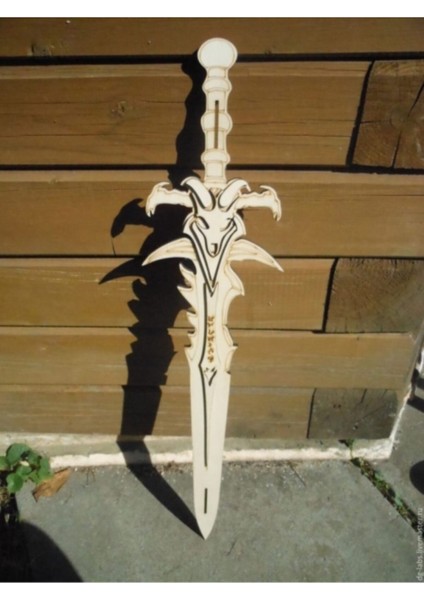 Ahşap Dünya Warcraft Kılıcı, Haki Renkli, Şık ve Eğlenceli Koleksiyon Parçası