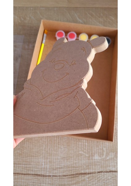 Renkli Ahşap Ayı Winnie Boyama Seti, Eğlenceli ve Yaratıcı Etkinlik Için Ideal modelleri