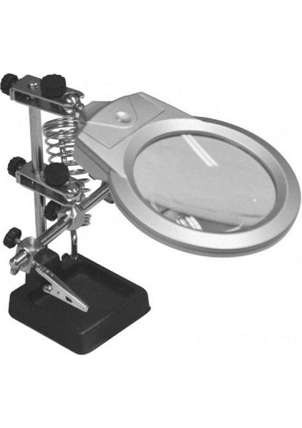 Ayarlanabilir Başlıklı Elektronikçi Yardım Lehim Standı ile Ledli Büyüteç fiyatları