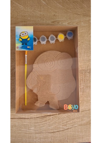 Minyon Ahşap Boyama Seti, Bej Renk, Keyifli ve Yaratıcı Hobi Deneyimi