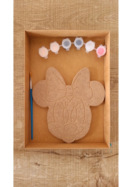 Minie Mouse Ahşap Boyama Seti, Bej Renk, Eğlenceli ve Yaratıcı Aktivite Için Ideal fiyatları