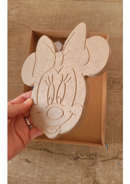 Minie Mouse Ahşap Boyama Seti, Bej Renk, Eğlenceli ve Yaratıcı Aktivite Için Ideal modelleri