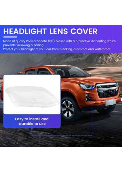 Isuzu D-Max Dmax Için Sağ Taraf 2012-2016 Araba Far Lens Kapak Kafa Işık Lambası Şeffaf Labbor Kabuk Cam Lh (Yurt Dışından) indirimleri