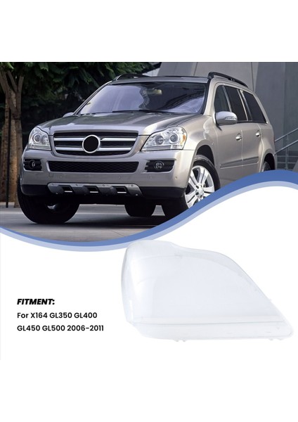 1pcs Araba Far Lens Kafa Işık Lambası Kapak Kabuğu Mercedes Benz X164 GL350 GL400 GL450 GL500 2006-2011 Sağ Taraf (Yurt Dışından) fiyatları