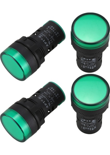 4 Adet AC220V Yeşil LED Güç Göstergesi Pilot Sinyal Işık Lambası 22MM Dia (Yurt Dışından)