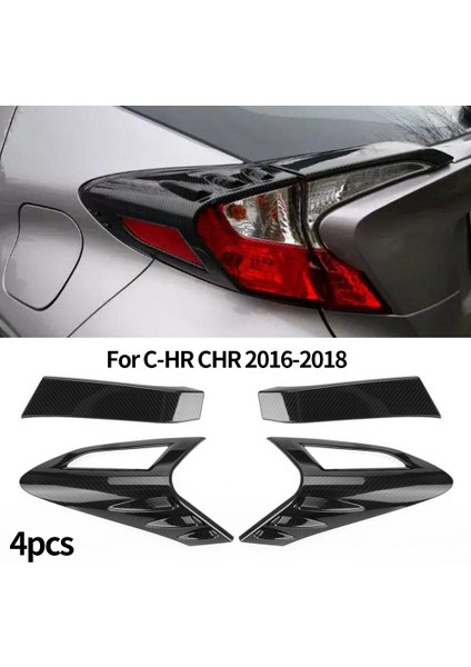 4pcs Karbon Fiber Tarzı Arka Arka Lamba Kuyruğu Işık Kapağı Fit Toyota Chr C-Hr 2016-2018 (Yurt Dışından) fiyatları