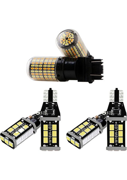 2pcs LED Ampul Geçiş Beyaz Amber Sinyal Işığı 4 Pcs ile Parlak Beyaz Kanbus LED Ampul Araba Ters Işıkları 912 921 (Yurt Dışından)