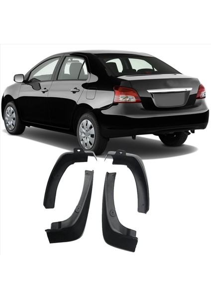 8pcs Evrensel Çamur Fleps Mudguards Sıçrama Muhafızları Toyota Vios Için Fender / Yaris / Limo / Belta Sedan 2007-2013 (Yurt Dışından) modelleri