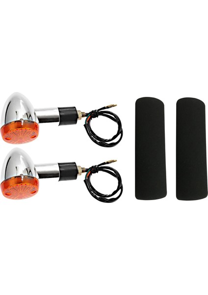 Motosiklet Turn Sinyalleri 2 Pcs ile Ön Arka Işıklar Motosiklet Slip-On Köpek Titreşim Anti Konfor Gidon (Yurt Dışından)