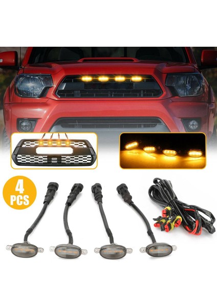 12X Raptor Tarzı Füme Lens Amber LED Ön Izgara Ford F-150 F150 2009-2018 Için (Yurt Dışından) indirimleri