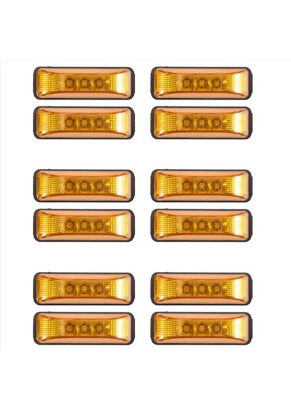 12PCS 24V 3 9inch 3 LED Kamyon Römorku Amber Işık Ön LED Yan Işaretçi Işıkları Açıklama Göstergesi Lamba Su Geçirmez (Yurt Dışından)