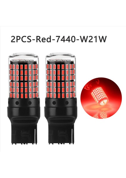 4x Araba 3014 144SMD Canbus T20 7440 W21W Dönüş Sinyali Işıkları Için LED Ampuller Park Fren Lambası Ters Işıklar Kırmızı (Yurt Dışından) modelleri