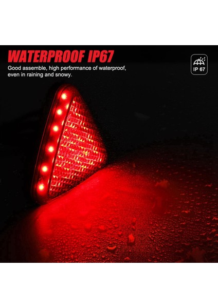 12V Üçüncü Fren Işık Üçgen Tayli Lamı LED Arka Durdurma Yanıp Sönen Lamba Kırmızı Su Geçirmez Motos Pikapları Kamyonlar Arabalar (Yurt Dışından) fırsatları