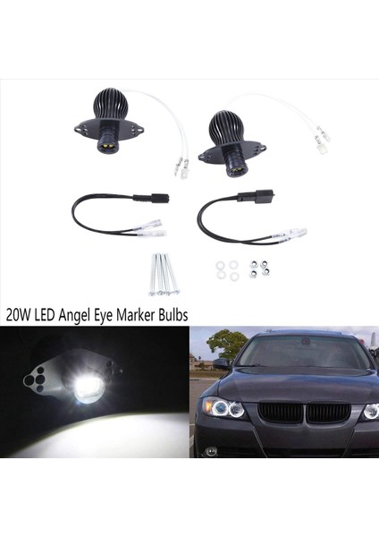 2pcs LED Melek Göz Işaretçisi Ampuller 20W Xenon Beyaz Yüksek Güçlü LED Işık Bmw E90 3 Serisi 2006-2008 (Yurt Dışından) modelleri
