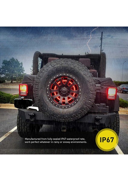 2x Yedek Lastik Fren Işık Tekerlek Işığı Jeep Wrangler Için 3 Üçüncü Fren Işığı 2007-2018 Jk Jku Yj Tj Kırmızı Işık (Yurt Dışından) modelleri