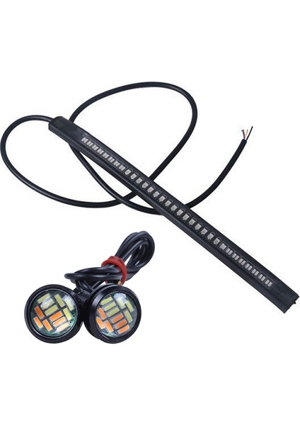 3 Pcs Dayanıklı 48SMD &amp 12SMD Motosiklet Fren Işıkları Dönüş Işıkları LED LED Işıklar Su Geçirmez Motosiklet Lisansı Tayli Lamı 2pcs 23MM &amp 1pcs 2m (Yurt Dışından)