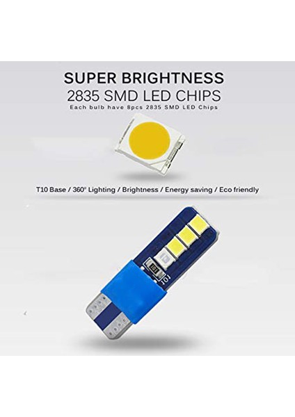 6 Canbus W5W T10 8 Smd 2835 LED Otomatik Işık Genişlik Kapısı Park Park Pul Plaka Beyaz Mavi Dc 12V (Yurt Dışından) fırsatları