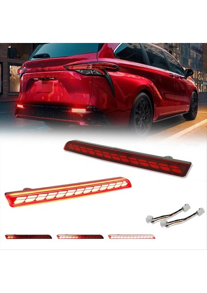 LED Arka Arka Tampon Reflektörü Işık Toyota Sienna 2021 2022 2023 Sıralı Sinyal Işığı Işığı Sis Lambası (Yurt Dışından) fiyatları