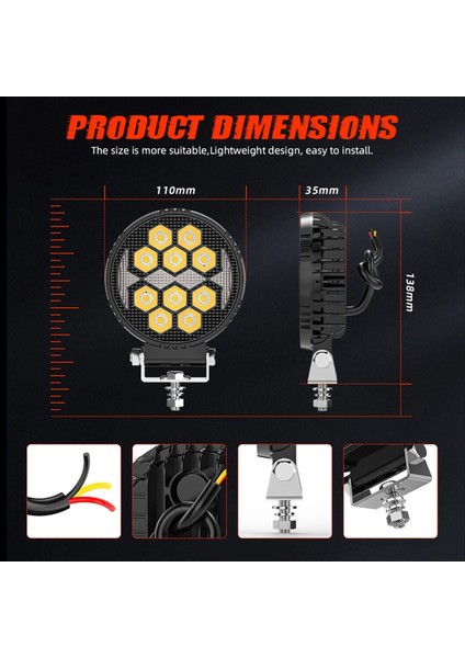 Kamyon Için 4 Inç LED Iş Işıkları Beyaz Amber Yuvarlak Iş Işığı Işık Yardımcı Offroad Traktör Suv Atv Boat Için Sürüş Işığı (Yurt Dışından) indirimleri