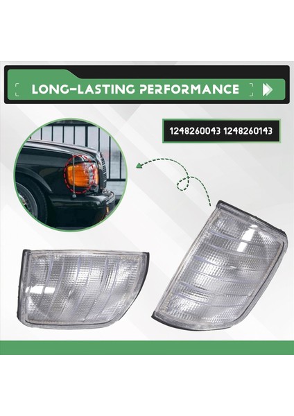 Araba L+R Beyaz Köşe Işıkları Mercedes W124 E-Serisi Sedan Için Sinyal Işıkları 1985-95 1248260043 1248260143 (Yurt Dışından) modelleri