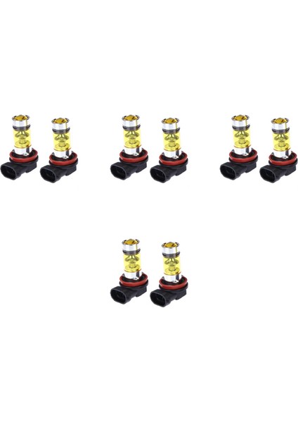 8 x Yüksek Güçlü LED Işıklar 100W H8 H11 Sarı Sis Far 2828 20LED Far Lambası (Yurt Dışından)