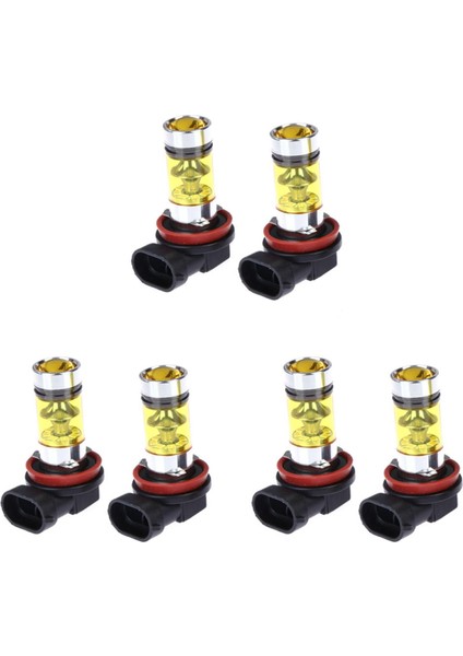 6 x Yüksek Güçlü LED Işıklar 100W H8 H11 Sarı Sis Far 2828 20LED Far Lambası (Yurt Dışından)