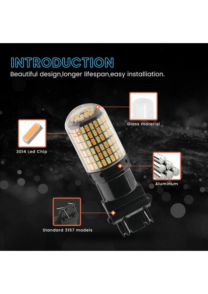 4pcs 3757 3157 4157NA LED Ampul Geçiş Beyaz Amber Park Dönüşü Sinyal Işığı (Yurt Dışından) indirimleri