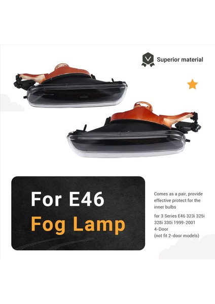 1 Çift Sis Lambası Sol Sağ Sis Farları Sürüş Lambaları Kapak For-Bmw 3 Serisi E46 4 Kapı 1999 2000 2001 LED Araba Günü Işığı (Yurt Dışından) modelleri