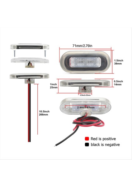 8pcs 12V Tekne Deniz Sinyal Lambası Açık Sınıf Büyük Su Geçirmez LED Nezaket Işıkları Merdiven Güverte Beyaz (Yurt Dışından) fiyatları