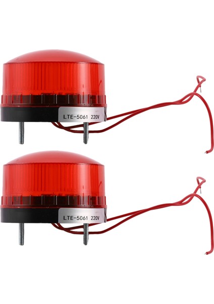 2x Ac 220V Endüstriyel LED Flaş Flaş Işık Kaza Uyarı Lambası Kırmızı LTE-5061 De (Yurt Dışından)