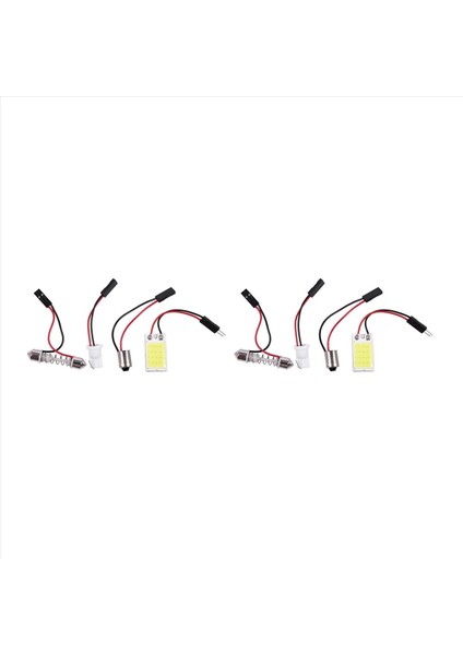 2x Otomatik Süper Parlak Beyaz 18 Cob LED Ampul Paneli + T10 Festoon Adaptörleri (Yurt Dışından)
