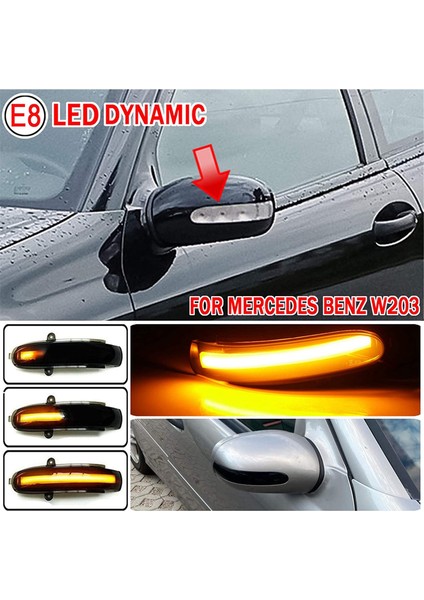 Dinamik LED Dikiz Yan Ayna Yanıp Söner Göstergesi Lamba Dönüş Sinyal Lambası Mercedes Benz C W203 T-Modell CL203 Füme (Yurt Dışından) indirimleri